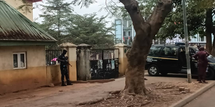 Heavy Security as Nenadi Usman Takes Over LP Secretariat