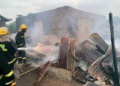 Fire guts two-storey building in Kwara, firefighters prevent major disaster