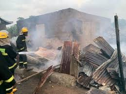 Fire guts two-storey building in Kwara, firefighters prevent major disaster