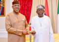 Dapo Abiodun Presents Ceremonial Sword to Bola Ahmed Tinubu, Urges Sustained War on Crime