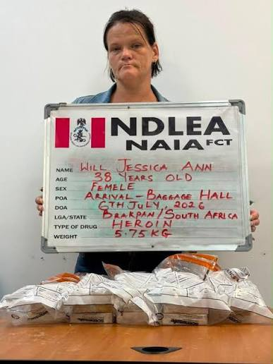 NDLEA arrests South African woman
